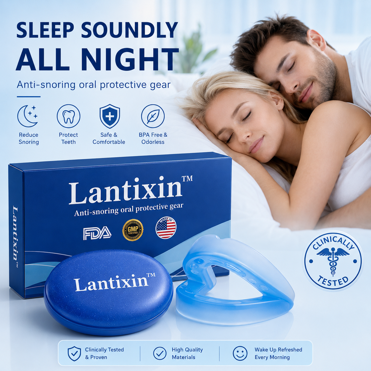 ✨lantixin™ SnoreRelief – FDA-Approved Anti-Snoring Mouthpiece🔥