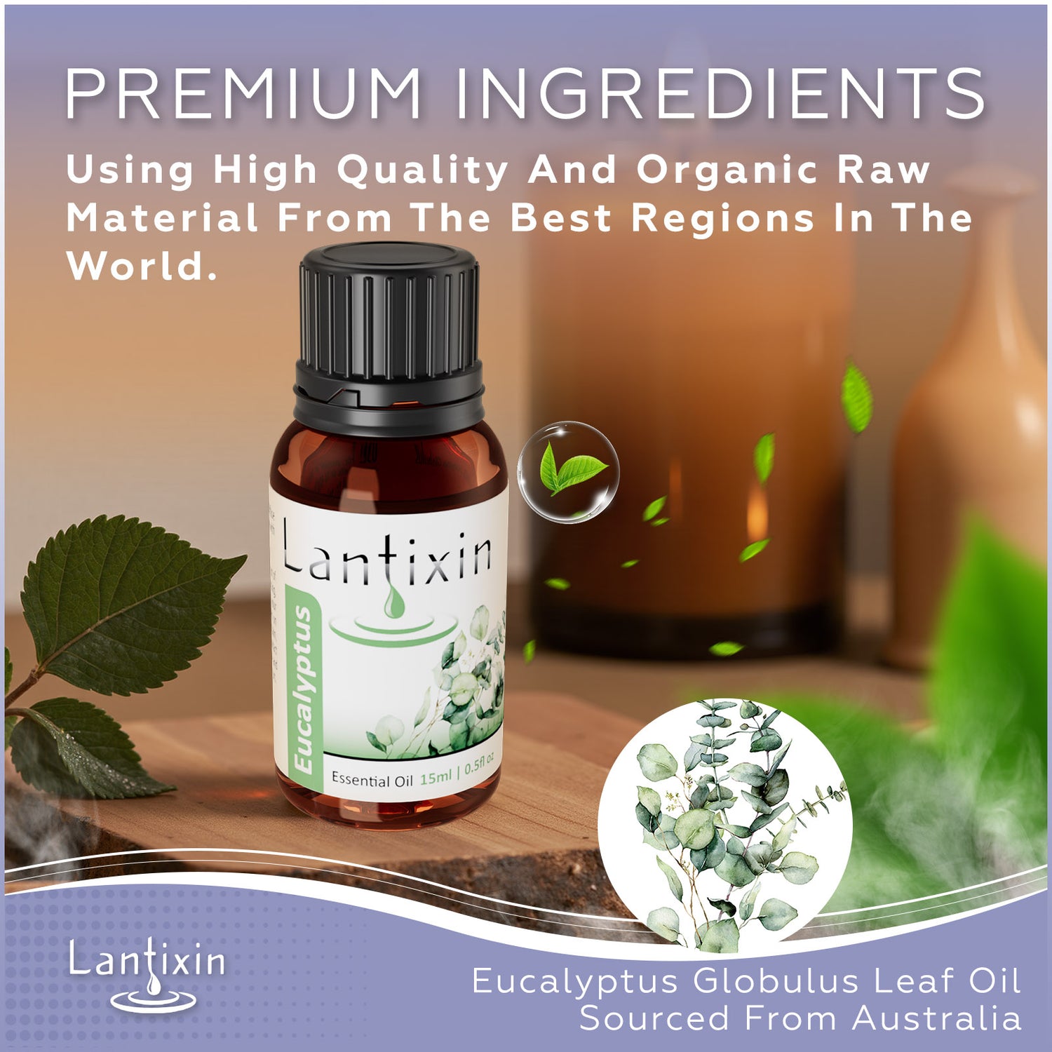 Lantixin Eucalyptus Essential Oils - Pure and Natural Eucalyptus Oil - Premium Grade Essential Oils for Diffusers