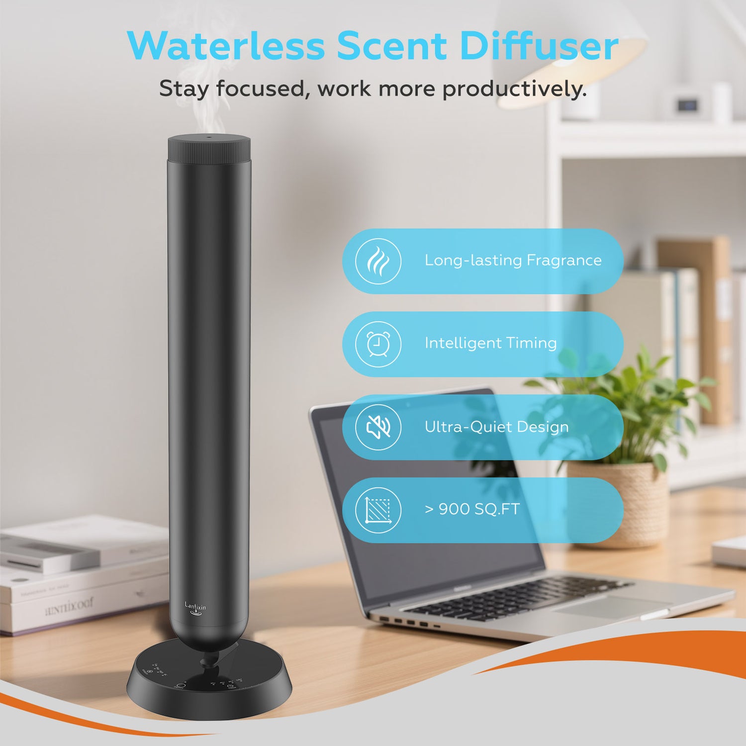 Lantixin Waterless Essential Oil Diffuser - Nano Atomization Technology Aromatherapy Diffuser for Large Room - Oil Diffusers for Homes, Offices, Hotels