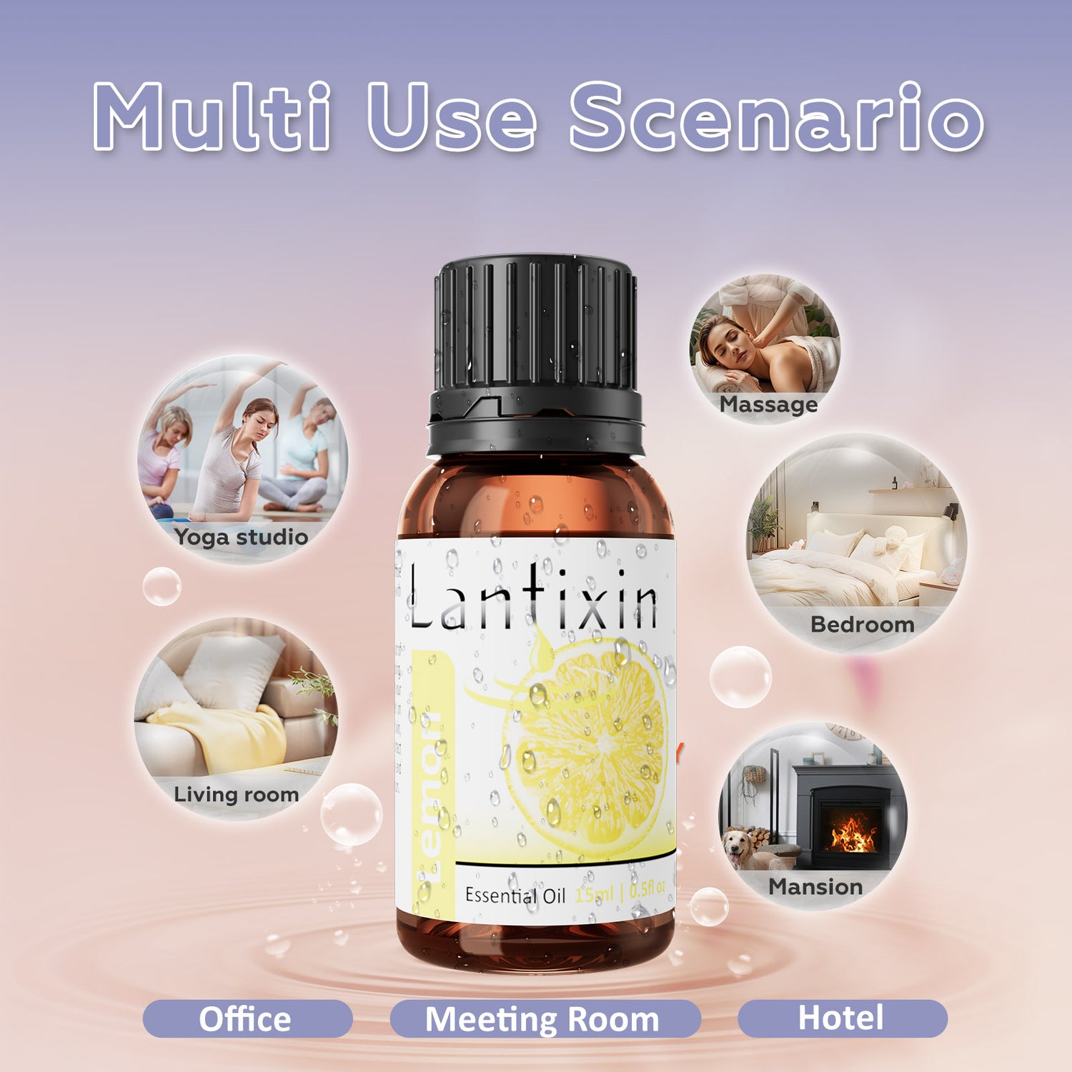 Lantixin Lemon Essential Oils - Premium Natural Aromatherapy Oils for Hotel Diffuser
