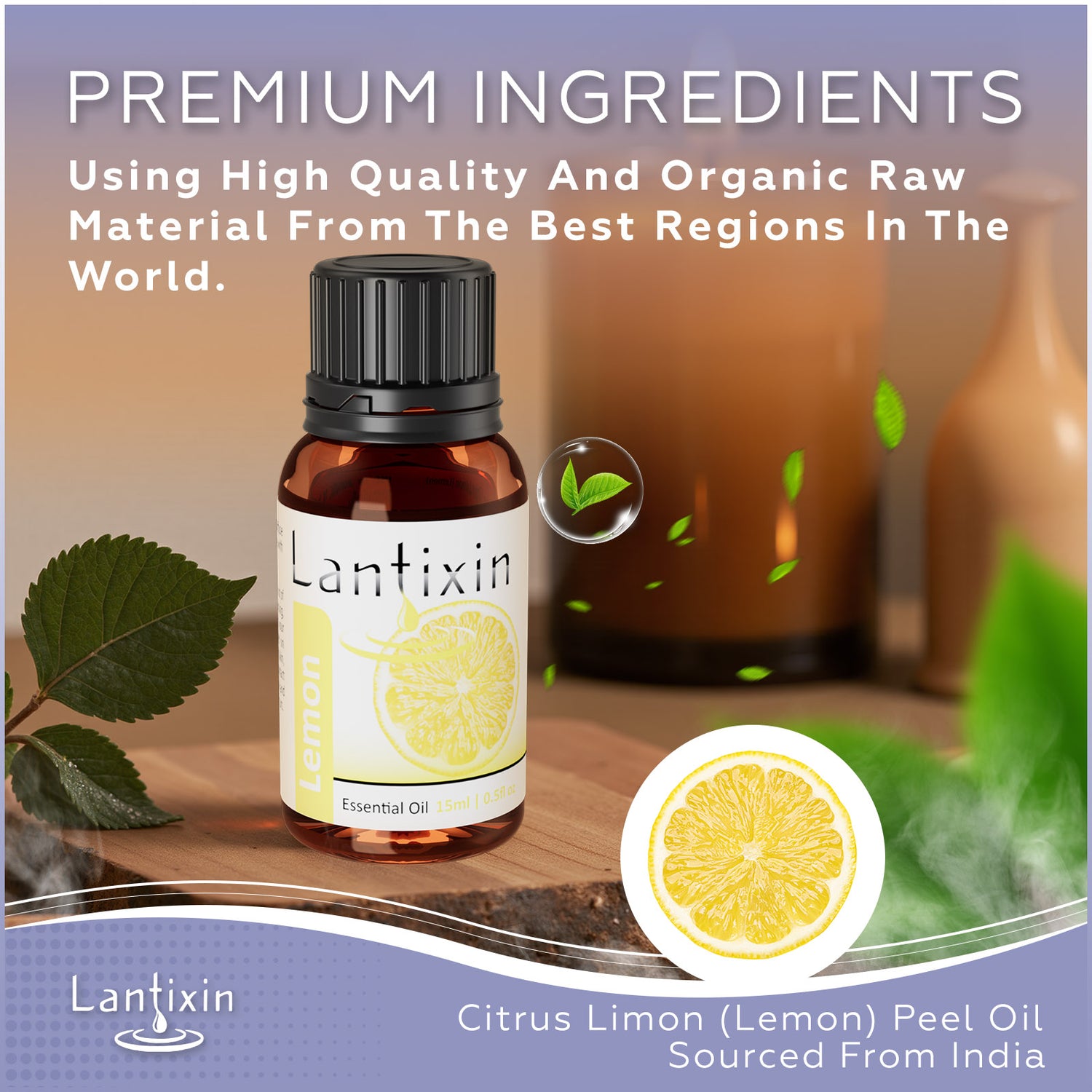 Lantixin Lemon Essential Oils - Premium Natural Aromatherapy Oils for Hotel Diffuser