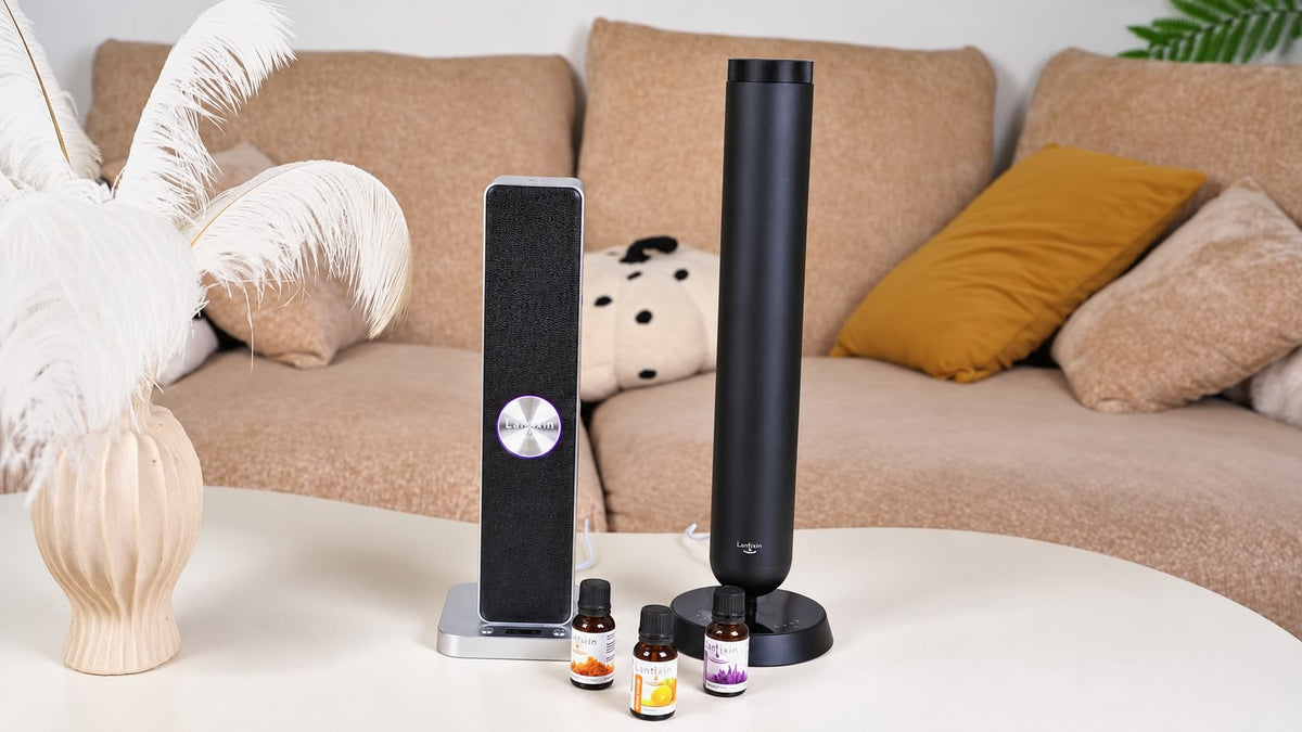 Lantixin essential oils and aroma diffusers in an everyday living space