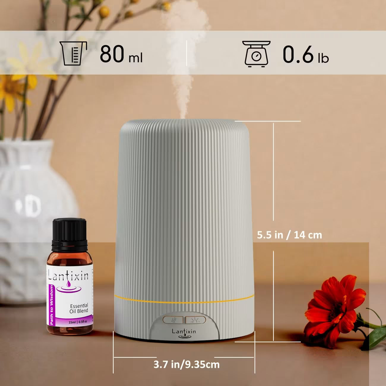 Lantixin Essential Oil Diffuser - Stripe Texture