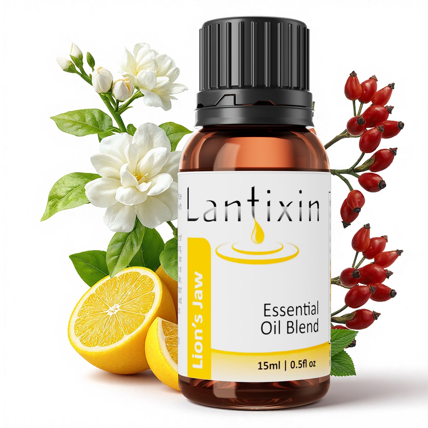Lantixin Lion's Jaw Fresh Essential Oil Blend with Clove, Fennel & Jasmine Oil for Hotel, Home – Premium Scent – 0.5 oz
