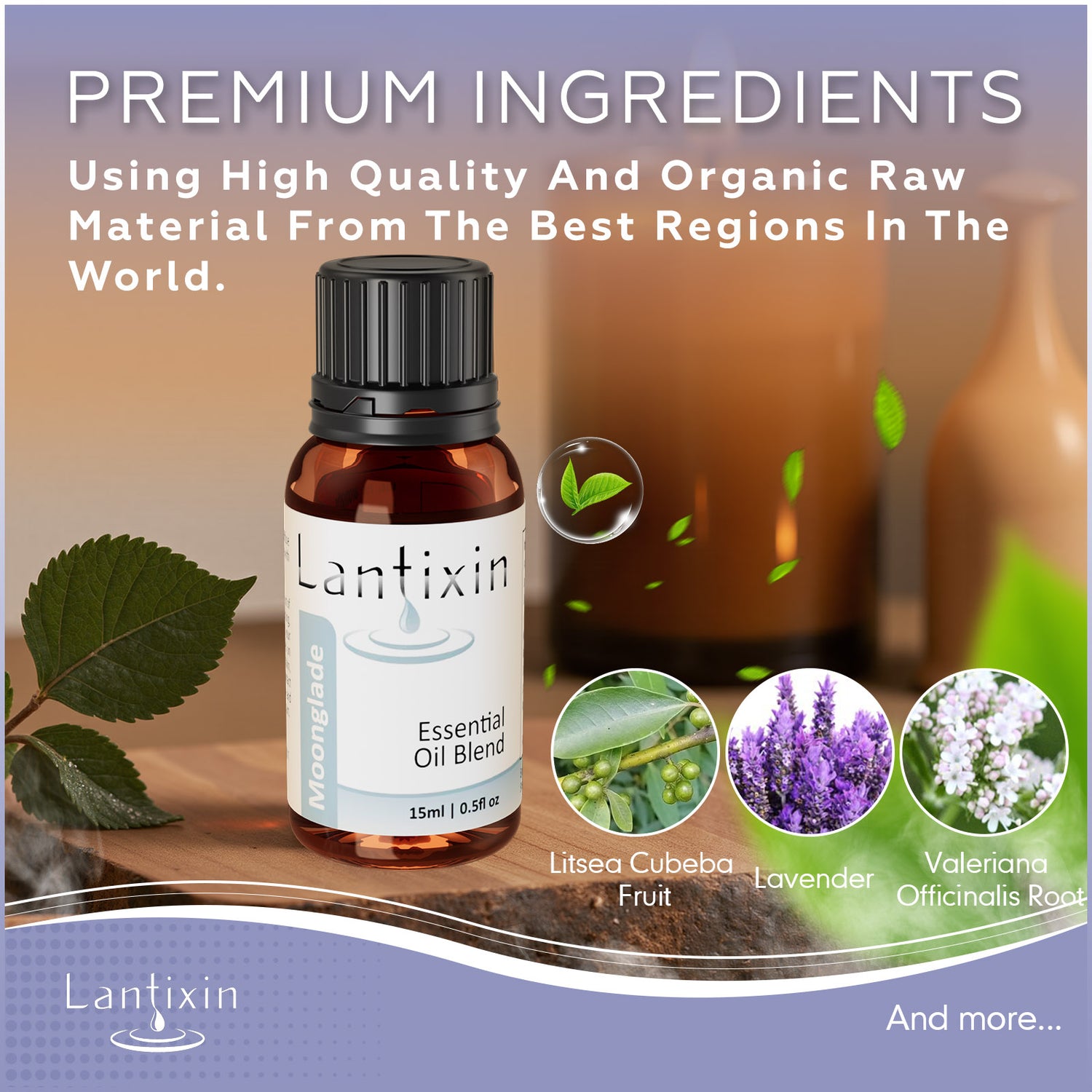 Lantixin Moonglade Soothing Essential Oil Blend - Grapefruit, Lavender, and Rosemary Leaf Essential Oils Blend