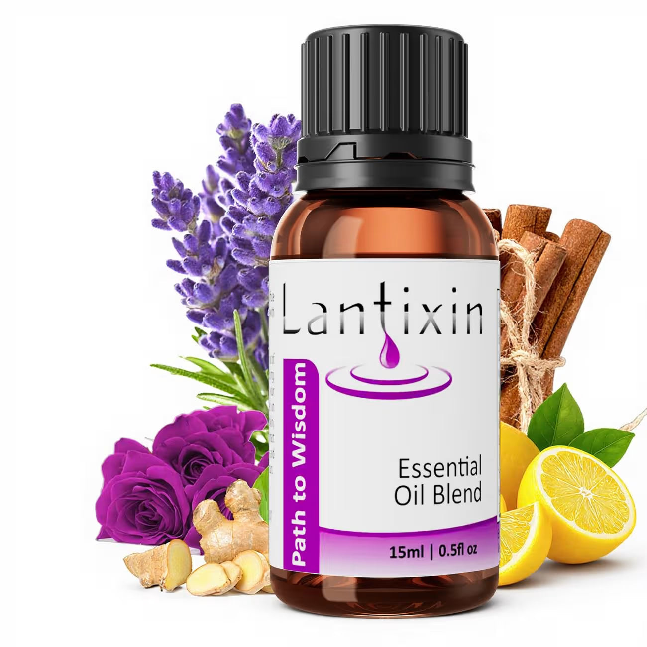 Lantixin Path to Wisdom Sweet Essential Oils Blend - Tangerine, Lemon and Rosa Rugosa Flower Essential Oils
